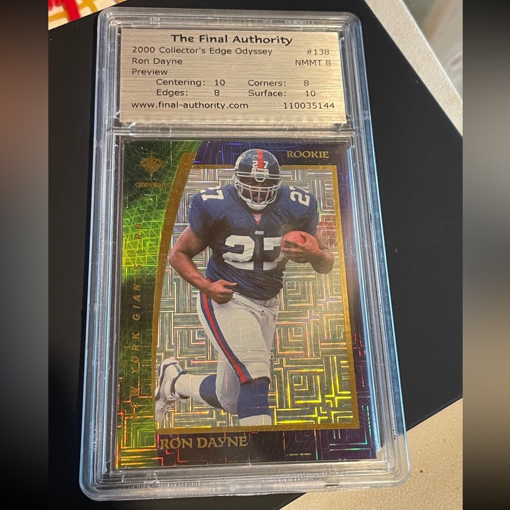 Ron Dayne 2000 Odyssey Rookie Card Graded 8 New York Giants Wisconsin